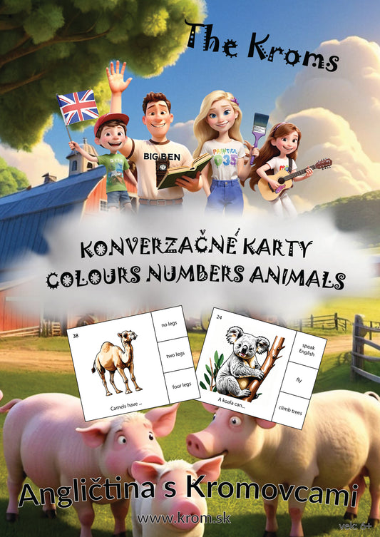 Angličtina s Kromovcami - Konverzačné karty Numbers Colours Animals pdf verzia